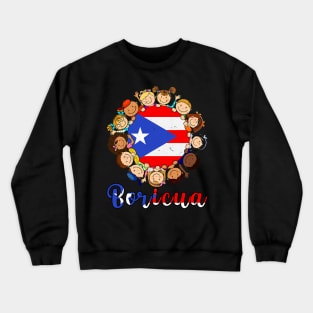 Hispanic Heritage Month Shirt Puerto Rican Flag Boricua Kids Crewneck Sweatshirt